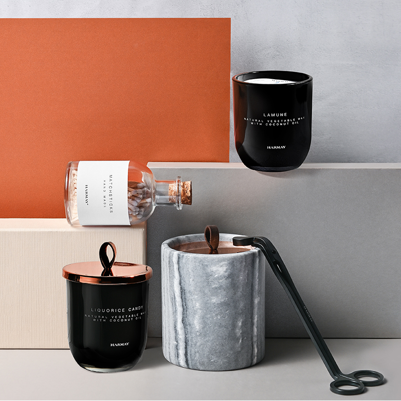 M&Scent Hurtownia luksusowych dekoracji na zamówienie Prywatna marka Świece zapachowe z wosku sojowego z czarnego szkła i kryształu
