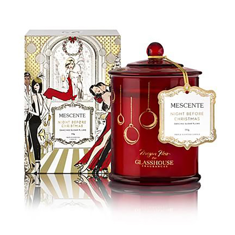M&Scent Hurtownia Luksusowa, niestandardowa marka prywatna Świąteczne świece zapachowe sojowe w obudowie słoiczka z pokrywką