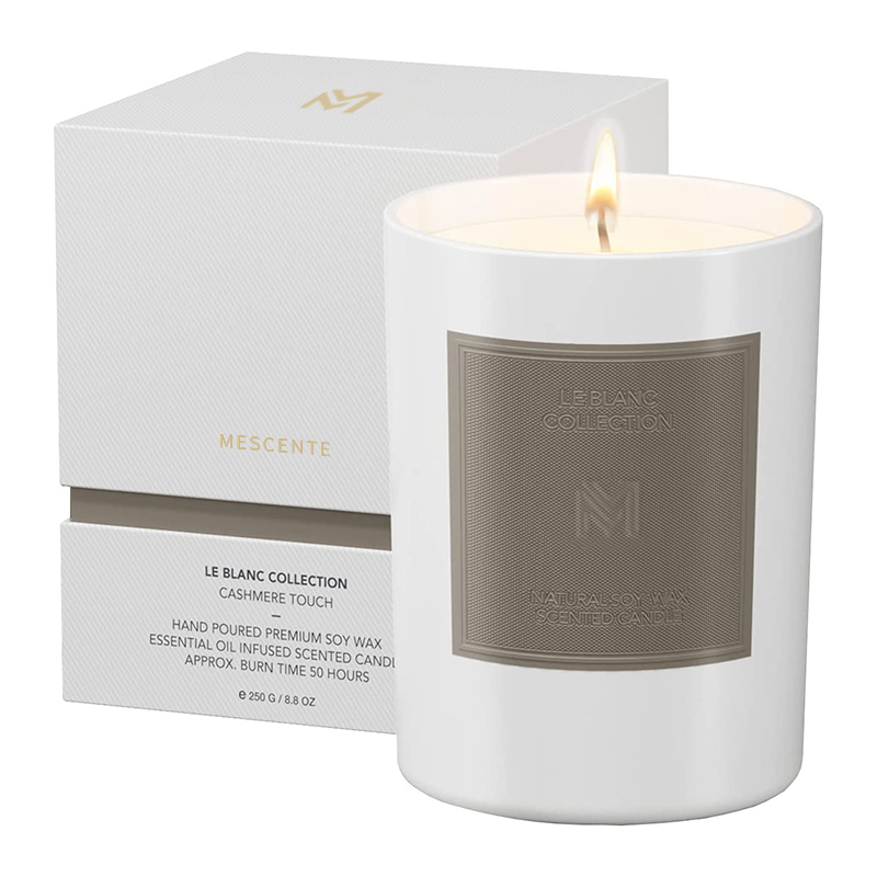 M&Scent Hurtownia niestandardowych, luksusowych zestawów świątecznych świec aromaterapeutycznych z wosku sojowego w czarnych szklanych opakowaniach