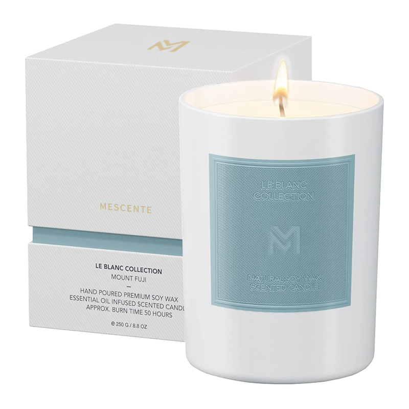 M&Scent Hurtownia niestandardowych, luksusowych zestawów świątecznych świec aromaterapeutycznych z wosku sojowego w czarnych szklanych opakowaniach