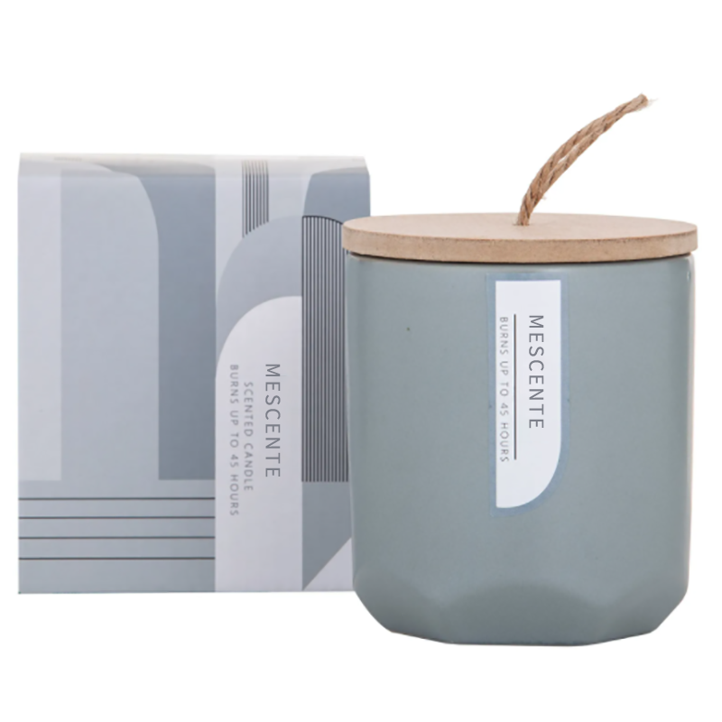 M&Scent Custom Luxury tworzywo własny producent świec zapachowych sojowych z drewnianym węzłem szklanym słoju