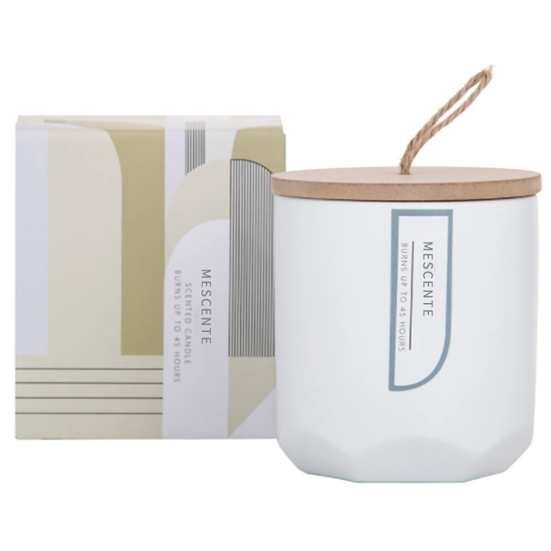 M&Scent Custom Luxury tworzywo własny producent świec zapachowych sojowych z drewnianym węzłem szklanym słoju