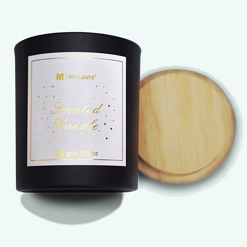 M&Scent własne logo Mini okrągła butelka ze szkła kryształowego mocna kawa świece zapachowe z wosku sojowego z pudełkiem luzem