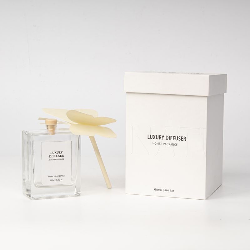 M&Scent Duża kwadratowa butelka Duży rattanowy kij do aromaterapii w płynie Dyfuzor trzcinowy z korkiem