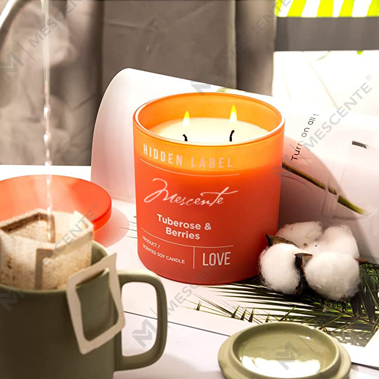M&Scent Hurtownia luksusowych świec zapachowych z wosku sojowego z kryształkami w czarnych słoikach