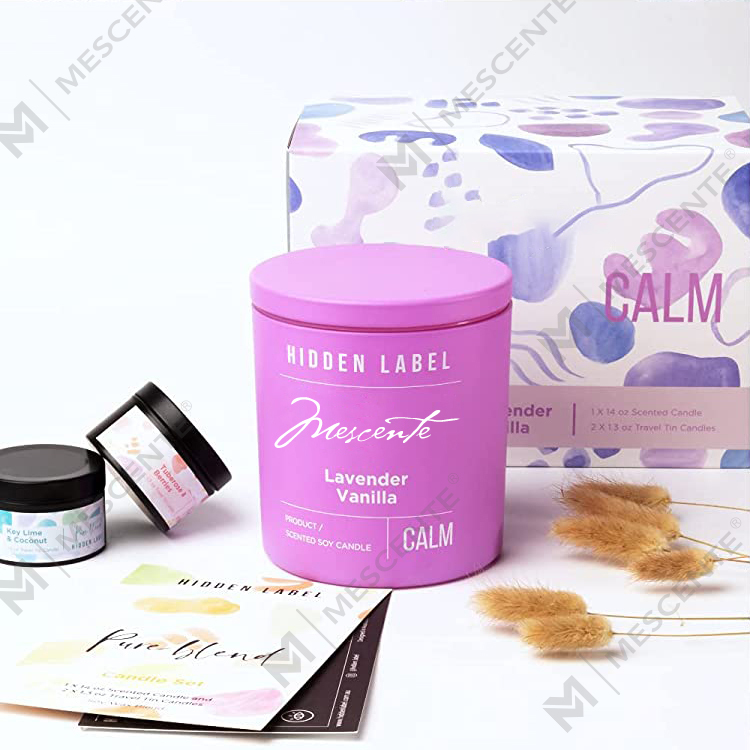 M&Scent Hurtownia luksusowych świec zapachowych z wosku sojowego z kryształkami w czarnych słoikach
