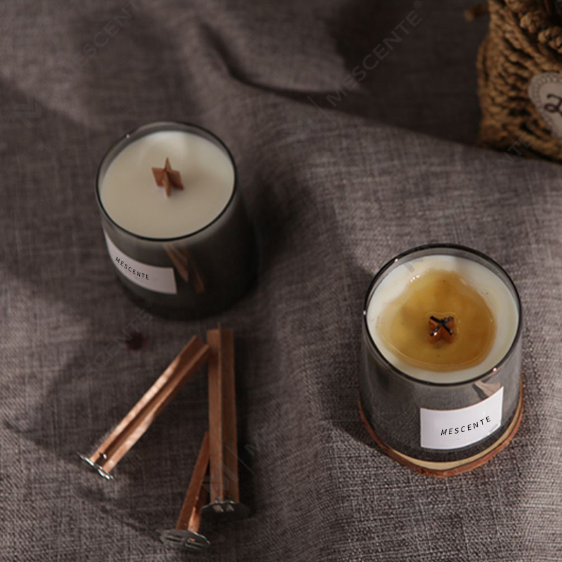 M&Scent luksusowe szklane słoiki z kryształowymi drewnianymi knotami, świeca zapachowa z wosku sojowego, świece ślubne