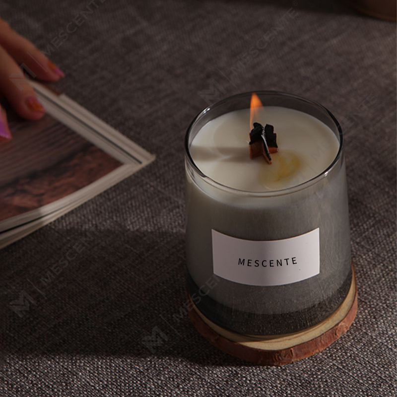 M&Scent luksusowe szklane słoiki z kryształowymi drewnianymi knotami, świeca zapachowa z wosku sojowego, świece ślubne