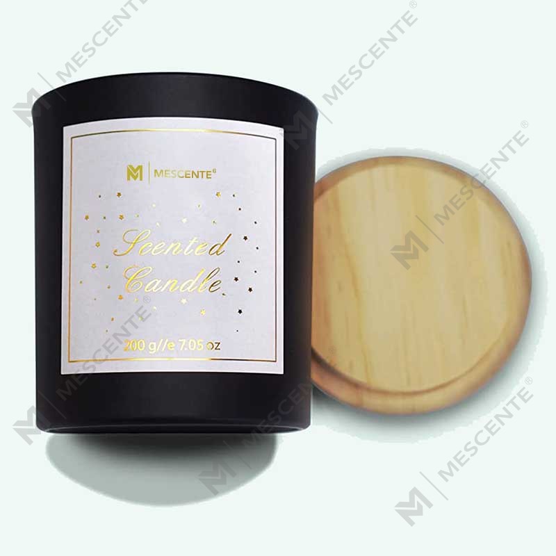 M&Scent własne logo Mini okrągła butelka ze szkła kryształowego mocna kawa świece zapachowe z wosku sojowego z pudełkiem luzem