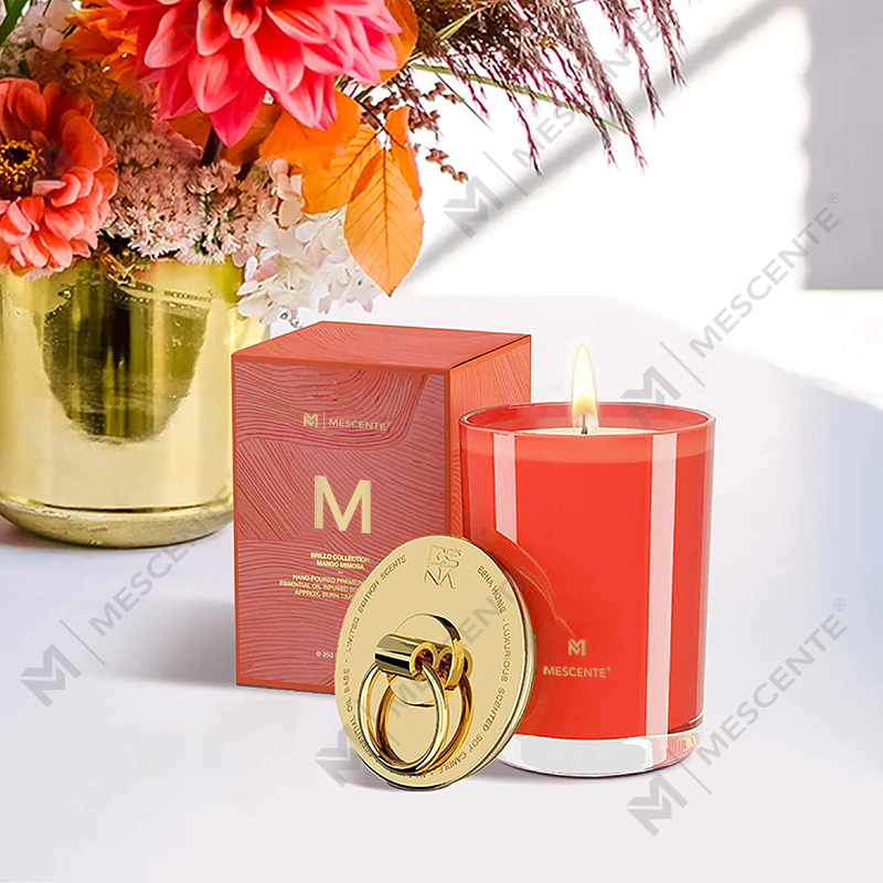 M&Scent Luxury White Wosk Sojowy Logo Spersonalizowane ślubne świece zapachowe, niestandardowa świeca obozowa
