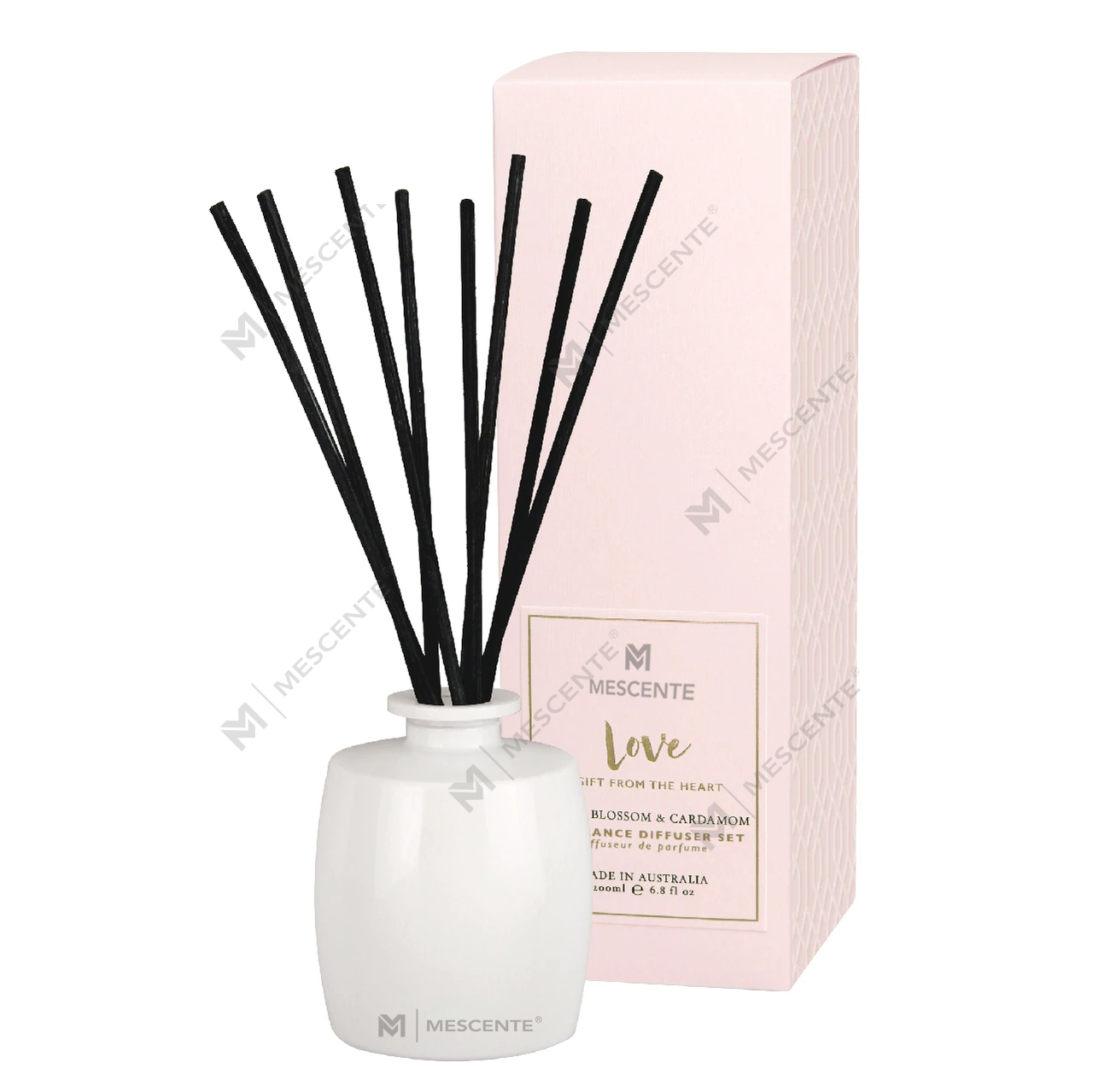 M&Scent Duża szklana butelka Home Essentials Zestaw upominkowy z dyfuzorem zapachowym z trzciny i patyczkami rattanowymi