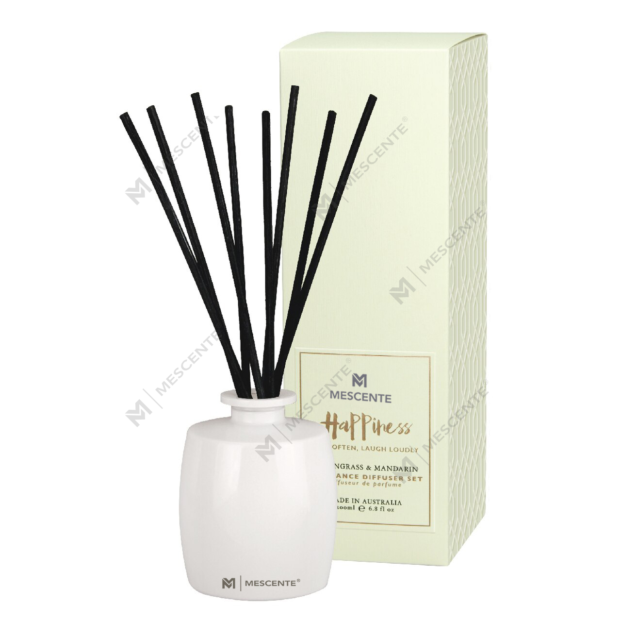 M&Scent Duża szklana butelka Home Essentials Zestaw upominkowy z dyfuzorem zapachowym z trzciny i patyczkami rattanowymi