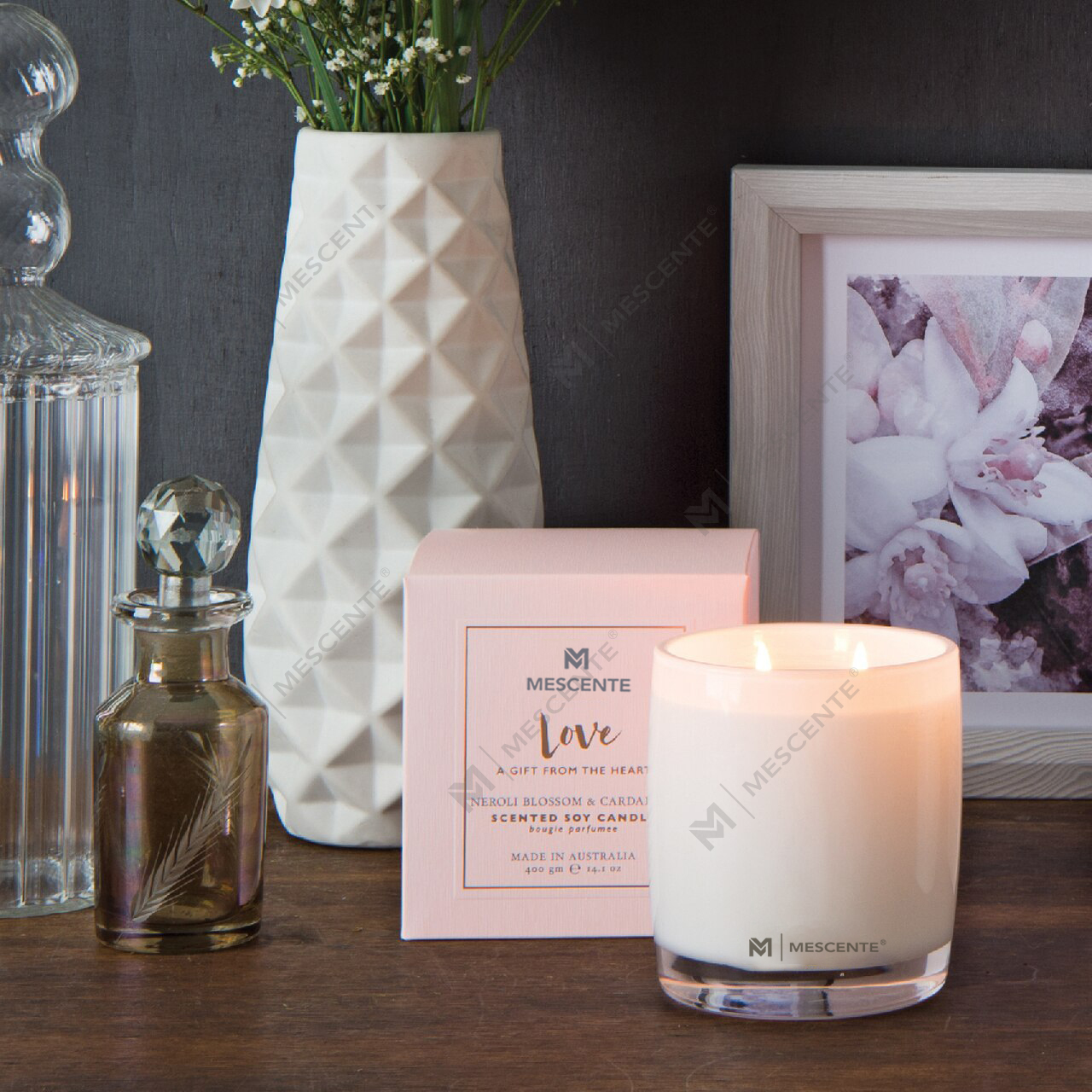 M&Scent Duża szklana butelka Home Essentials Zestaw upominkowy z dyfuzorem zapachowym z trzciny i patyczkami rattanowymi