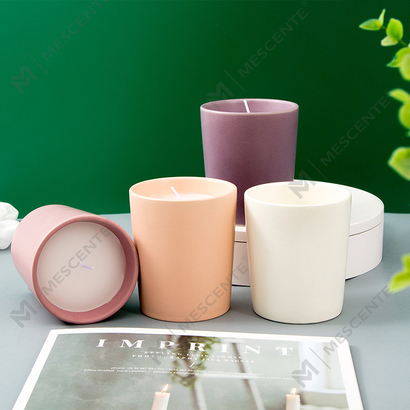 Luksusowe, niestandardowe słoiki ceramiczne, prywatna marka Citta, pachnące świece z wosku sojowego z suszonymi kwiatami