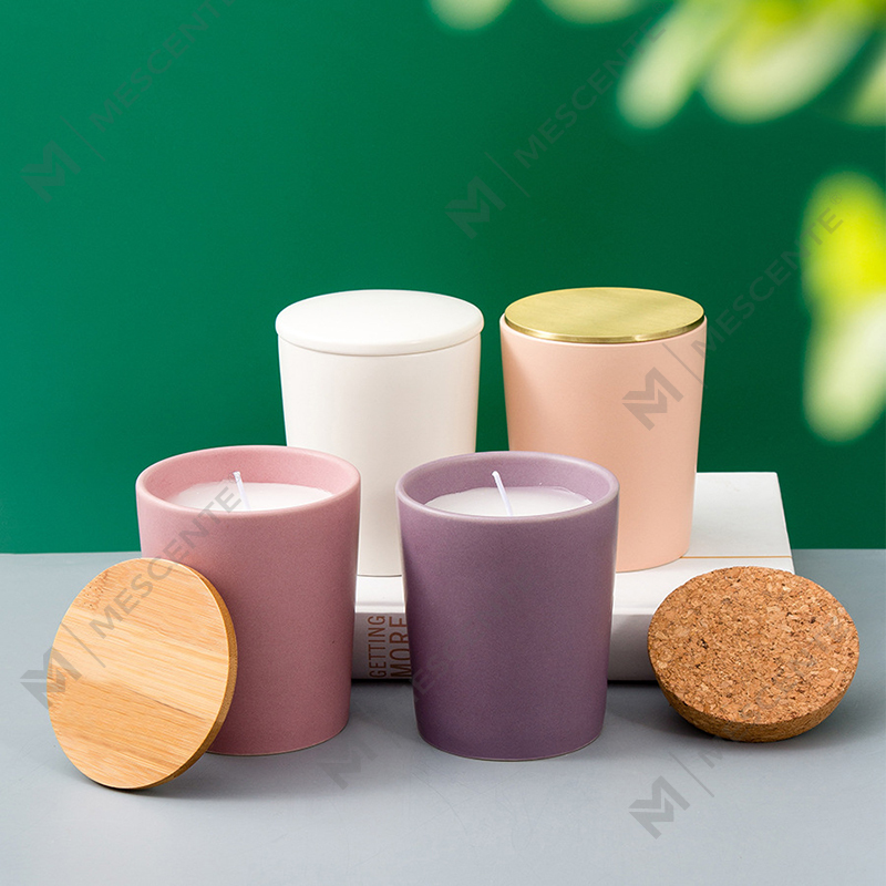 Luksusowe, niestandardowe słoiki ceramiczne, prywatna marka Citta, pachnące świece z wosku sojowego z suszonymi kwiatami