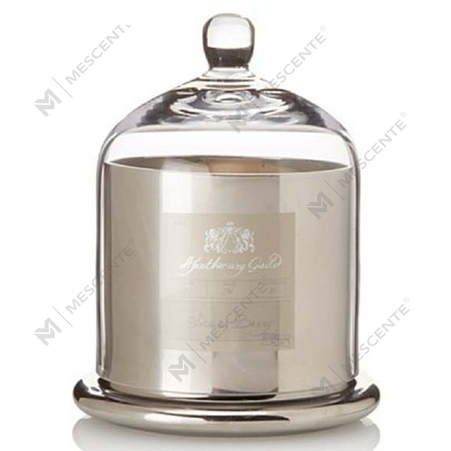 Mescente Luxury Silver Domed cover Świecznik zapachowy ze szklaną kopułą