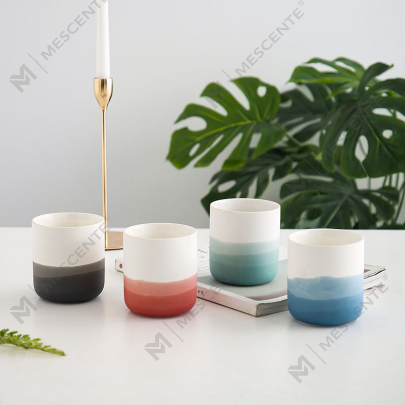 M&Scent Dekoracyjny ceramiczny niebiesko-biały wazon stożkowy Świecznik na Tealight, latarnie i słoiki na świece
