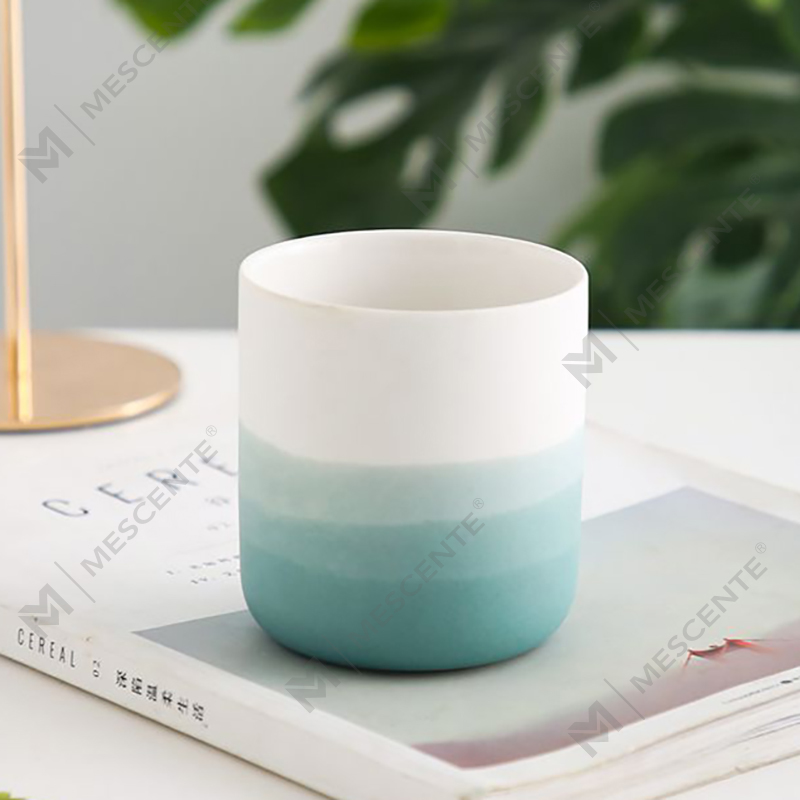 M&Scent Dekoracyjny ceramiczny niebiesko-biały wazon stożkowy Świecznik na Tealight, latarnie i słoiki na świece