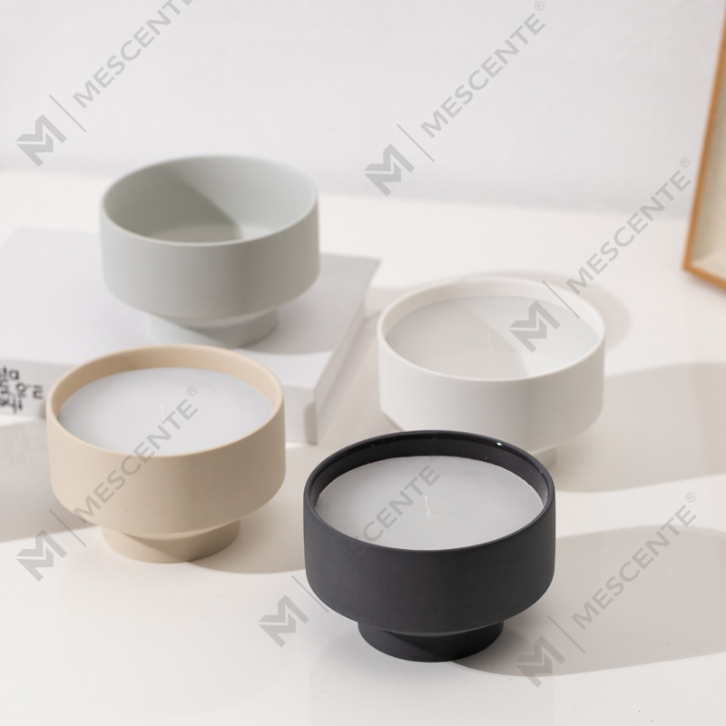 M&Scent Hurtownia niestandardowa, duża, nowoczesna, 3-wickowa, biała, matowa świeca bożonarodzeniowa z bambusową pokrywką