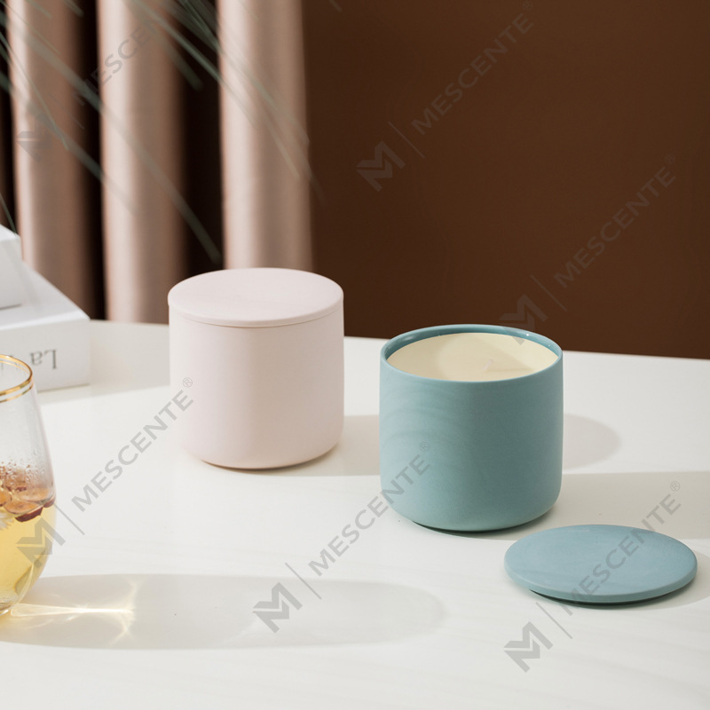 M&Scent Hurtownia na zamówienie, nowoczesny, duży, 3 knoty, srebrno-biały, matowy słoik na świecę bożonarodzeniową z bambusową pokrywką