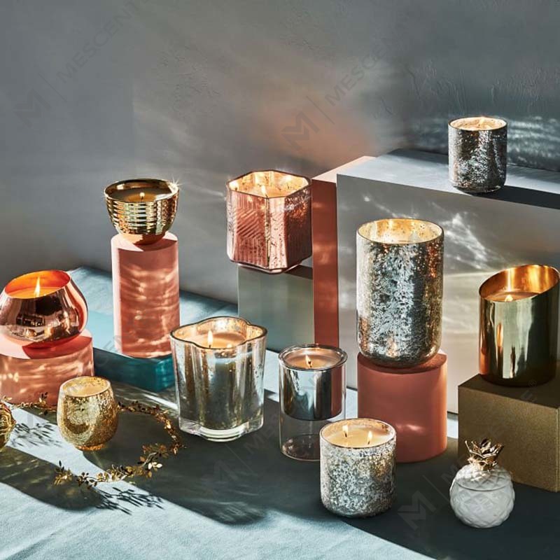 Hurtowa niestandardowa tania szklana parafina religijne świece zapachowe Deco Mercury