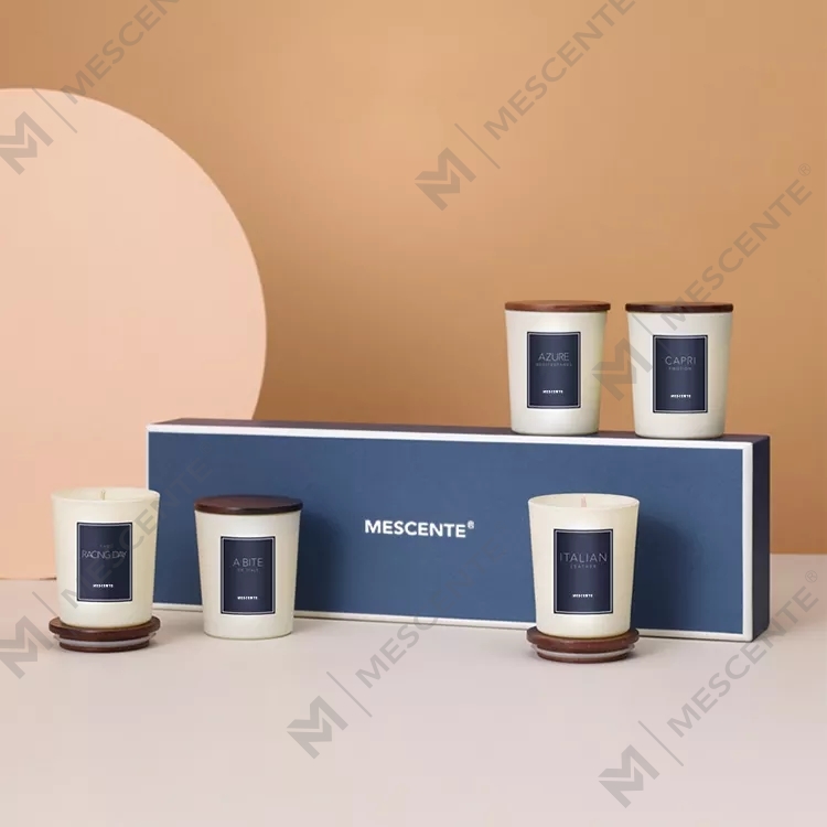 M&scent hurtowa świeca zapachowa z olejkiem zapachowym marki własnej, luksusowa z pokrywką, świeca aromaterapeutyczna
