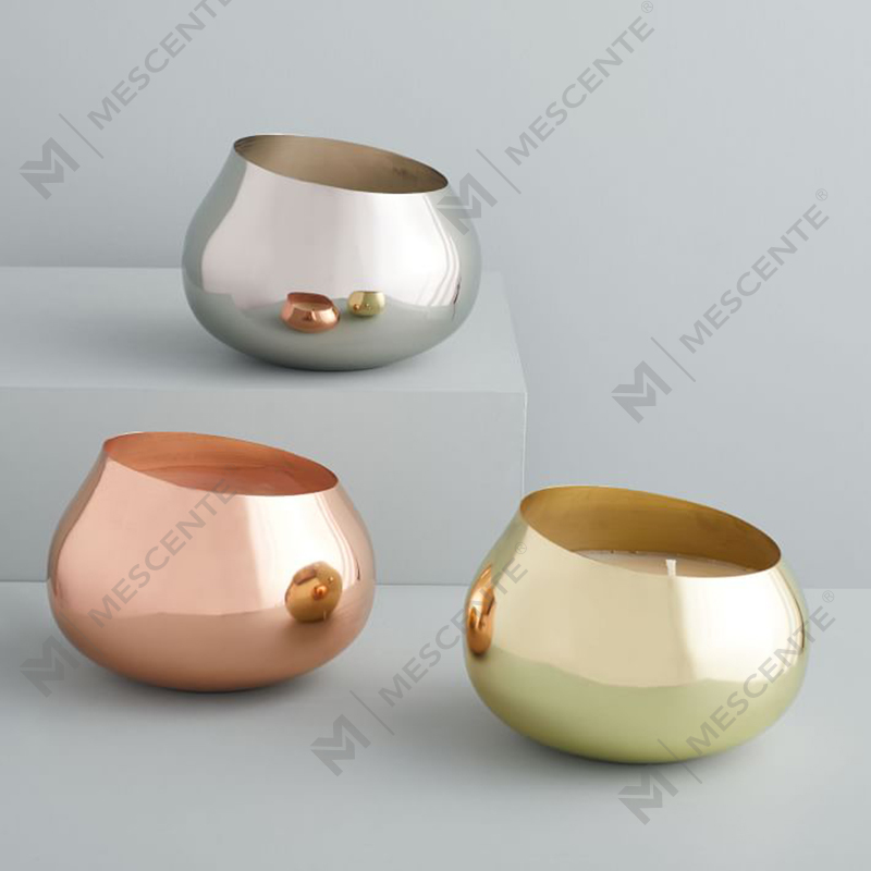 hurtowa kolorowa luksusowa marka prywatna Angled Metal Round świece zapachowe