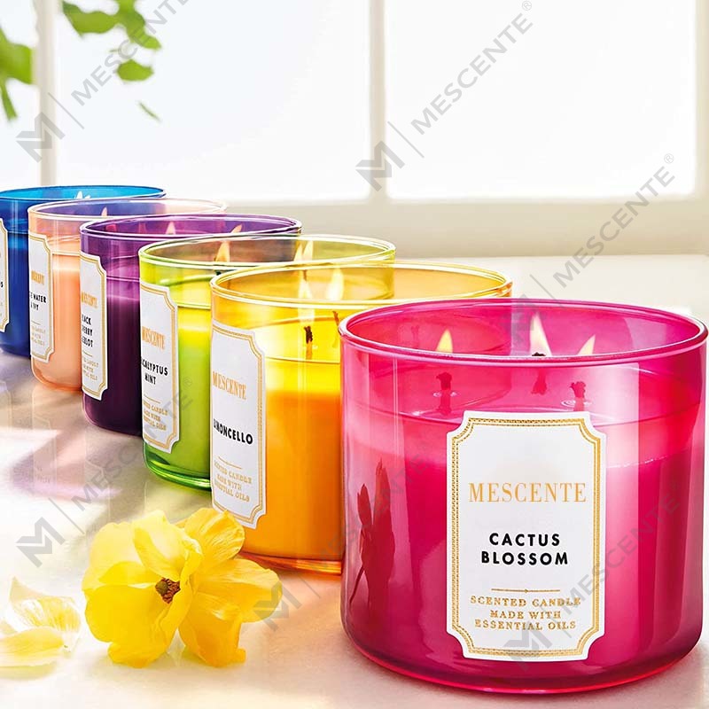 M&Scent ręcznie robiona 3 knoty naturalny jaśmin zapachowa świeca sojowa prezent, prywatna marka aromaterapeutyczne świece kryształowe