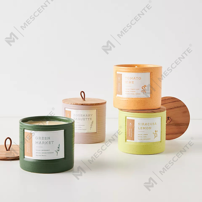 M&Scent Private Label Kolorowe słoiki ceramiczne Świece zapachowe z wosku sojowego Chic