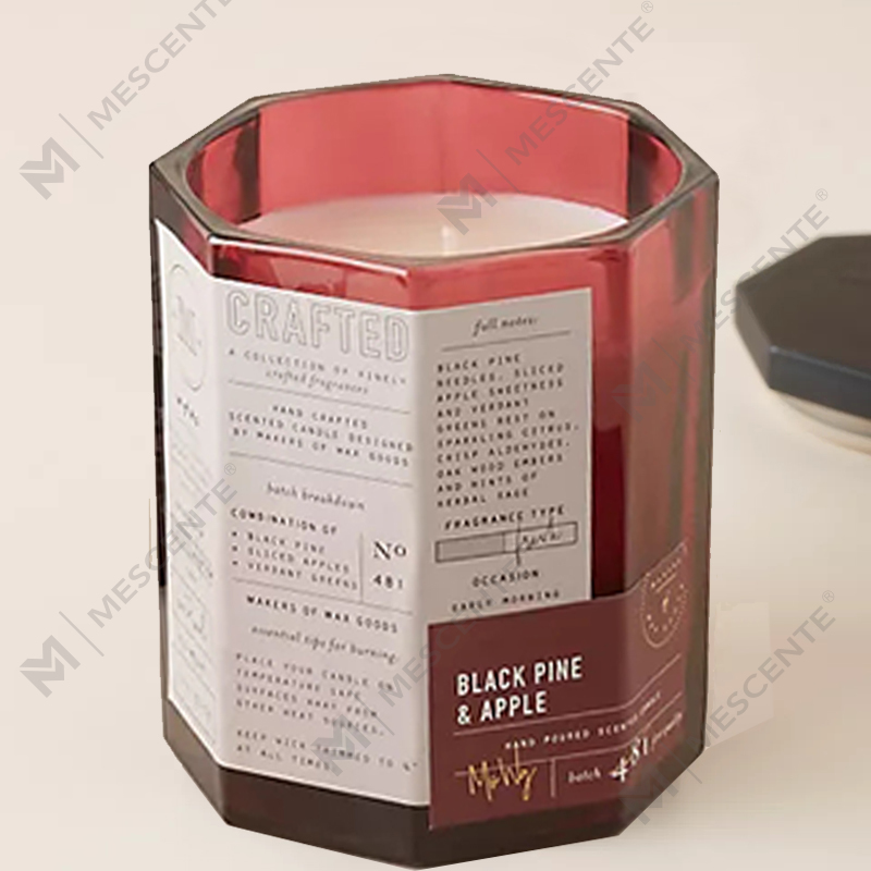 M&Scent Niestandardowe luksusowe drewniane wieczko Bawełniany knot Szklane naczynie Mieszanka wosku sojowego Jesienna rzemieślnicza szklana świeca
