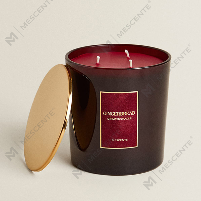 Świece zapachowe M&Scent Custom Luxury z 3 knotami Spersonalizowana świeca zapachowa z czarnego matowego szkła marki prywatnej