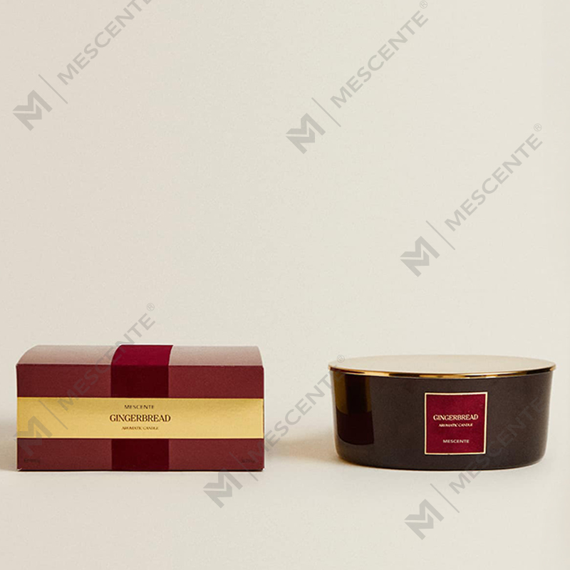 Świece zapachowe M&Scent Custom Luxury z 3 knotami Spersonalizowana świeca zapachowa z czarnego matowego szkła marki prywatnej