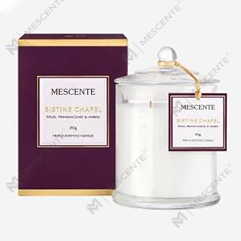 M&Scent Hurtownia Luksusowa, niestandardowa marka prywatna Świąteczne świece zapachowe sojowe w kształcie słoiczka z pokrywką